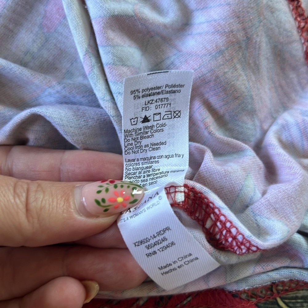 Tropical Floral Lightweight Flowy Vacation Resort Maxi Dress | XL 14 - Picture 10 of 12